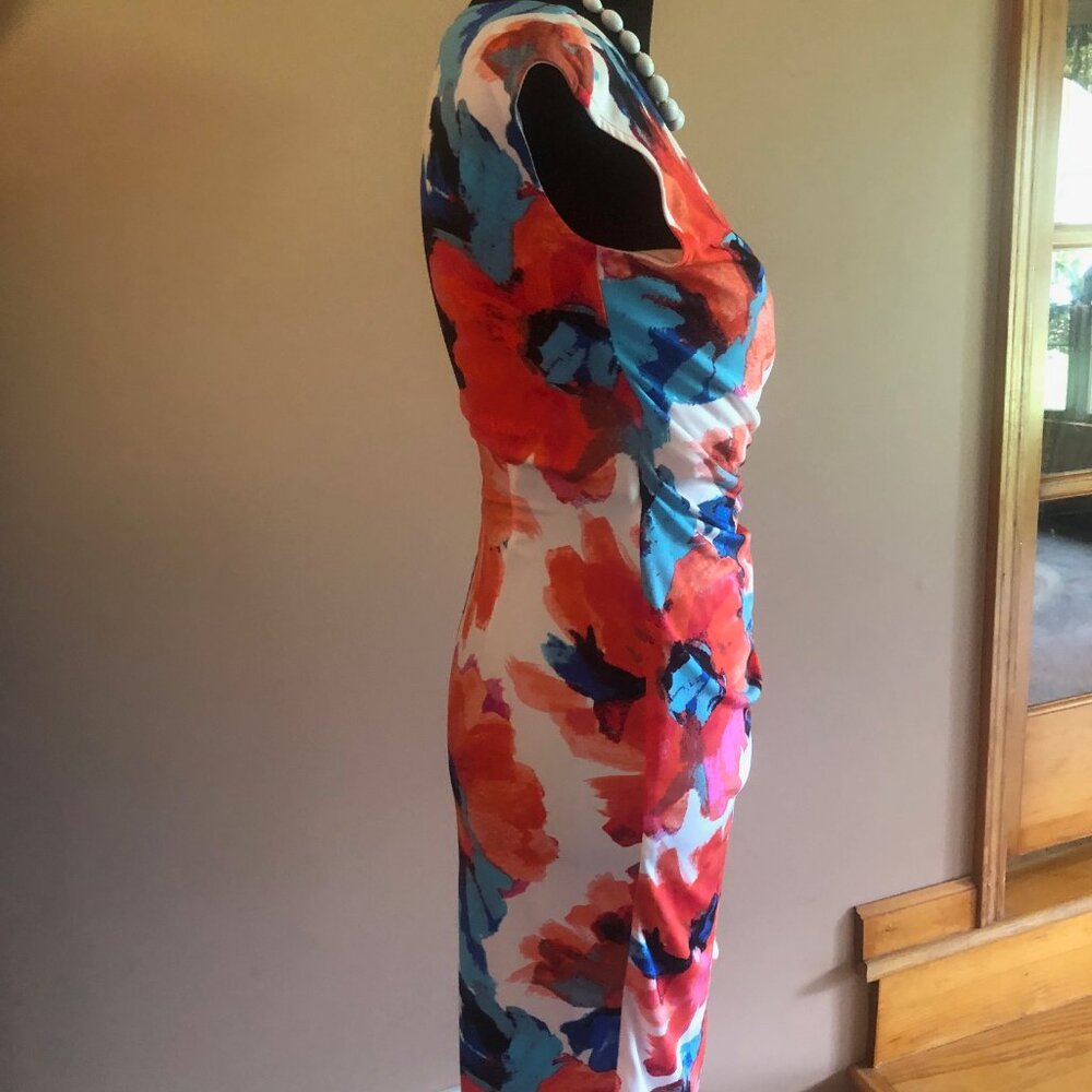 Joseph Ribkoff Floral Rouched Dress - Picture 4 of 7